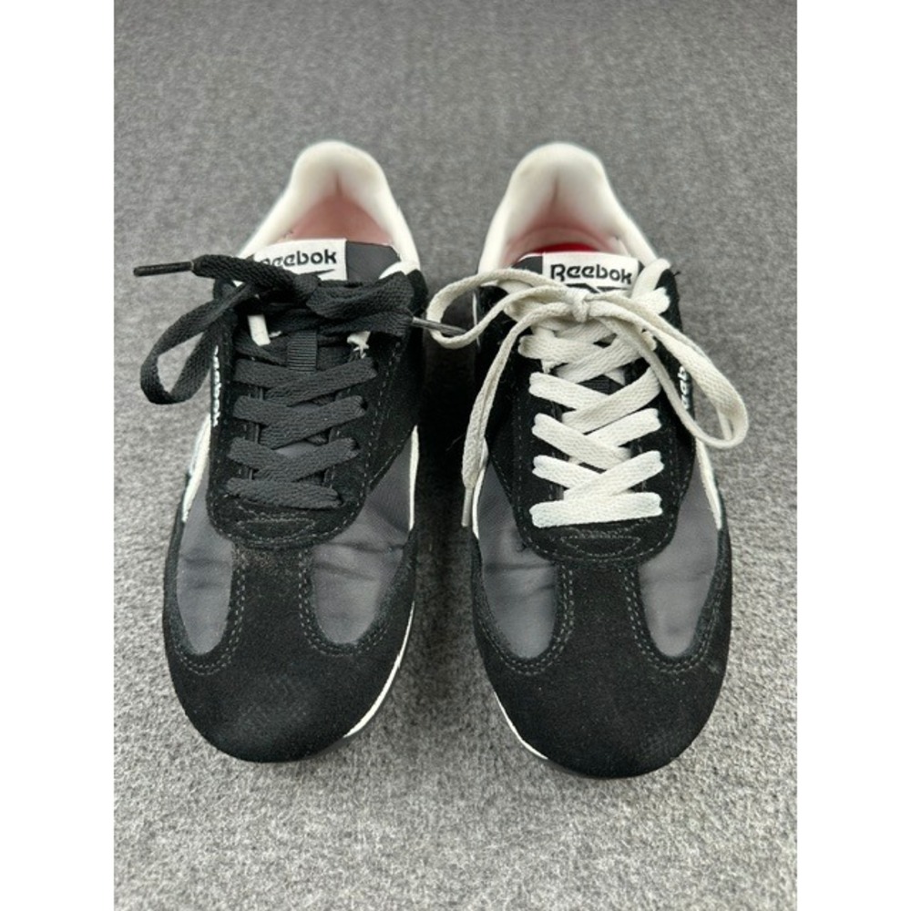 Reebok Fiori Womens Black White Red Suede Nylon Sneakers CNVS3WI01752 Size 6.5
